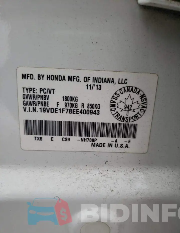 19VDE1F78EE400943 Photo# 12