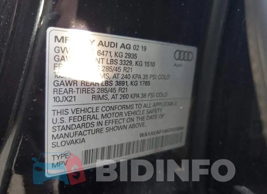 WA1AVAF14KD028966 Photo# 14