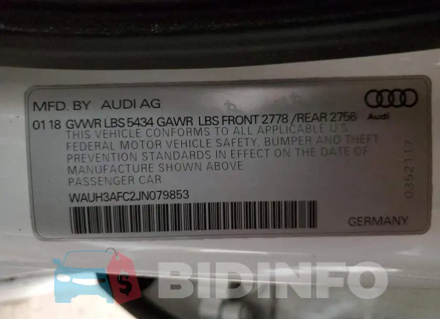 WAUH3AFC2JN079853 Photo# 12
