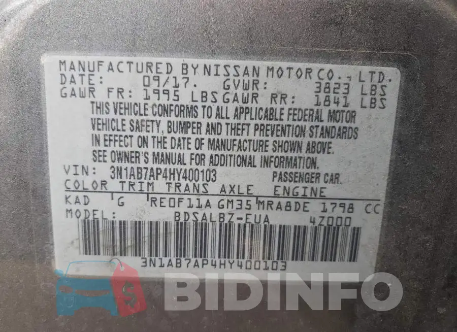 3N1AB7AP4HY400103 Photo# 12