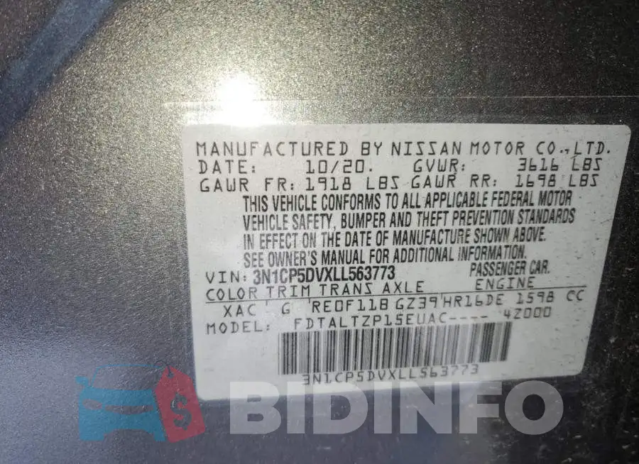 3N1CP5DVXLL563773 Photo# 14