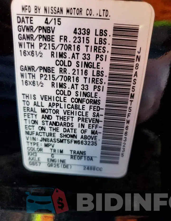 JN8AS5MT5FW663235 Photo# 12