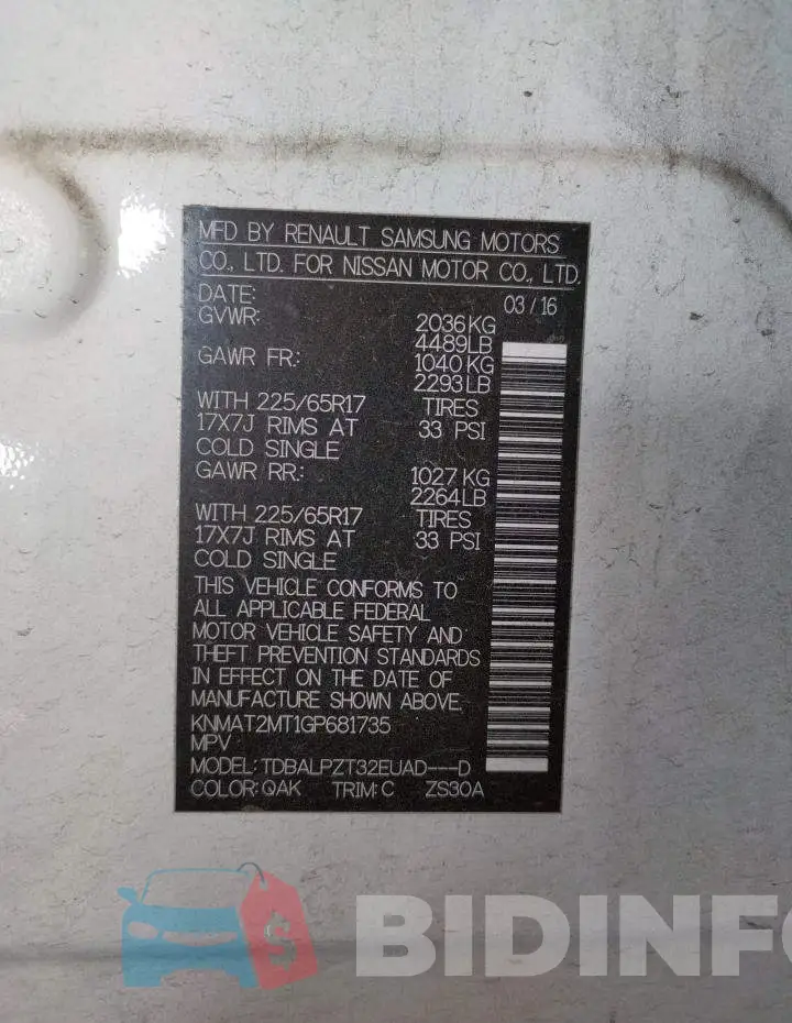 KNMAT2MT1GP681735 Photo# 12