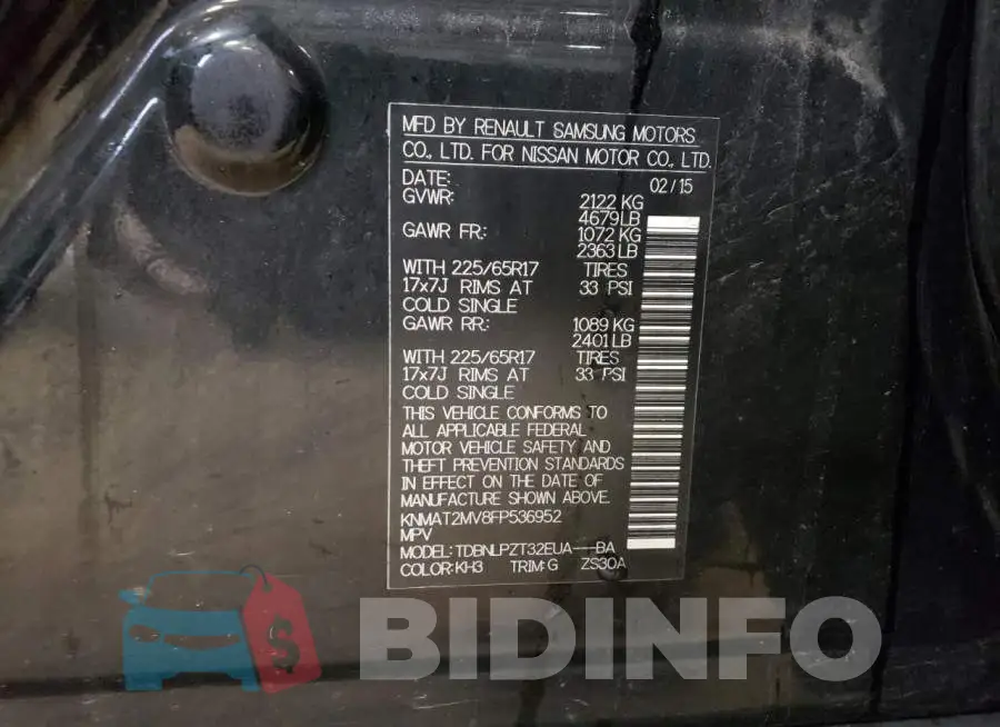 KNMAT2MV8FP536952 Photo# 14