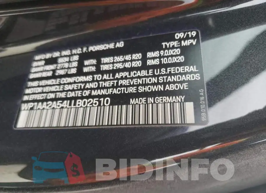 WP1AA2A54LLB02510 Photo# 13