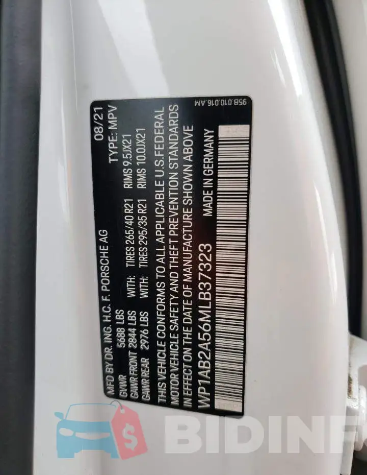 WP1AB2A56MLB37323 Photo# 13