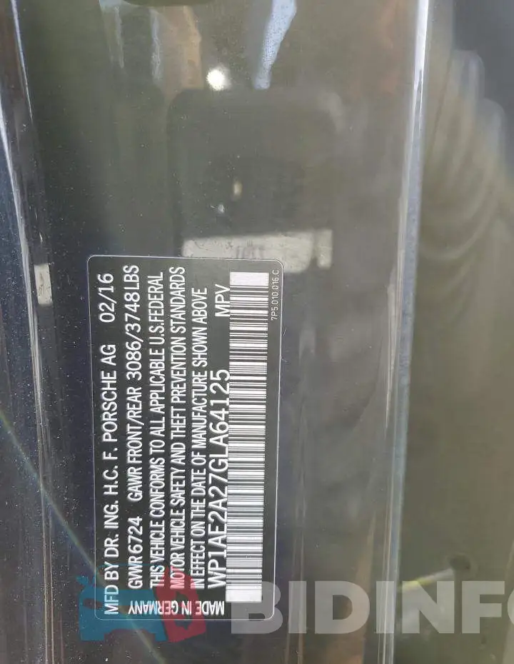 WP1AE2A27GLA64125 Photo# 13