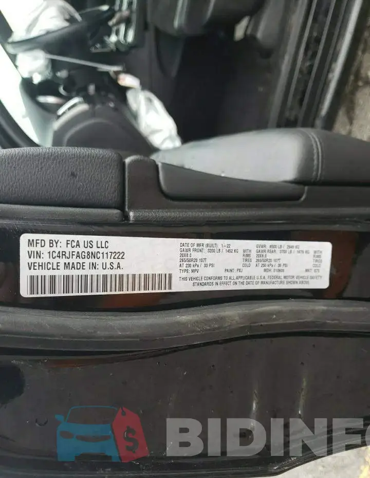 1C4RJFAG8NC117222 Photo# 13