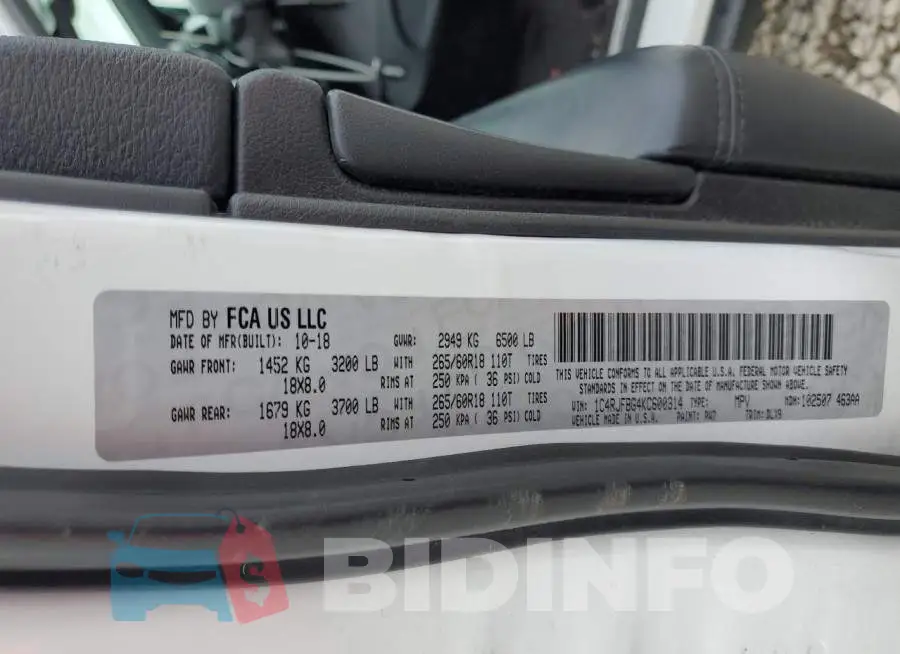1C4RJFBG4KC600314 Photo# 13