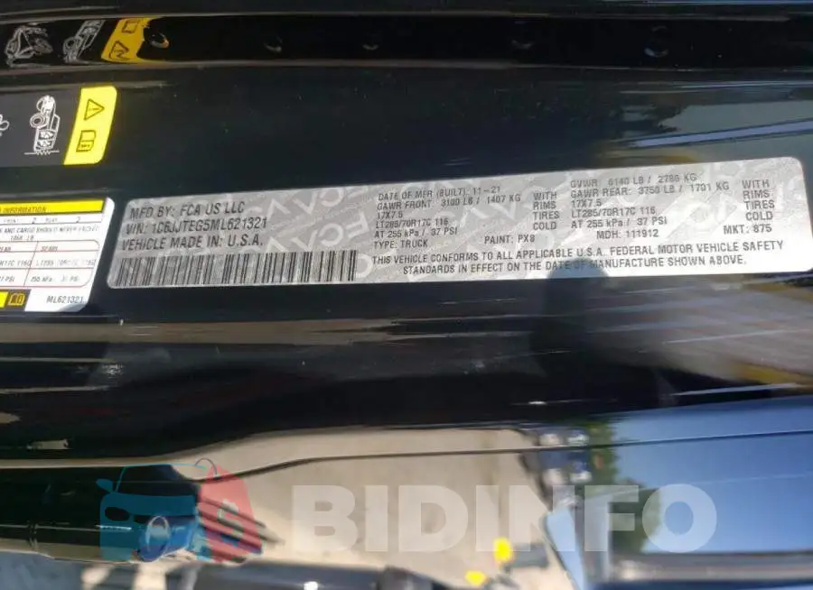 1C6JJTEG5ML621321 Photo# 10