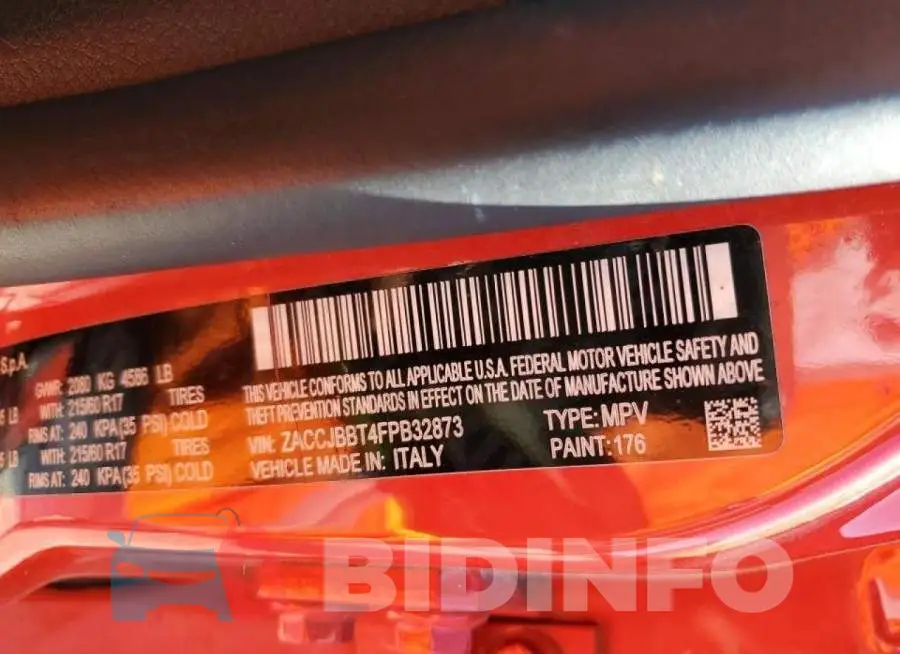 ZACCJBBT4FPB32873 Photo# 14
