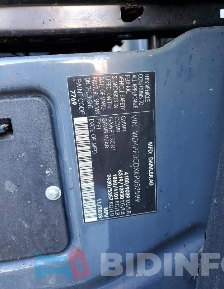 WD4PF0CDXKP052599 Photo# 10