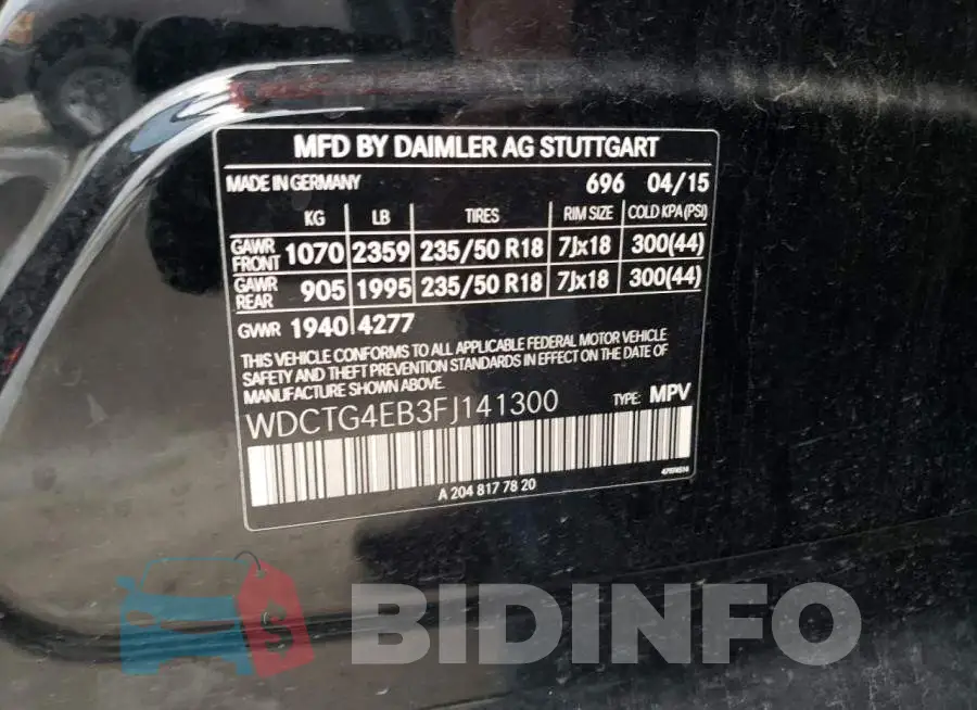 WDCTG4EB3FJ141300 Photo# 13