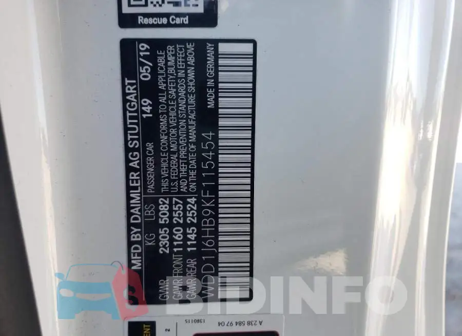 WDD1J6HB9KF115454 Photo# 13