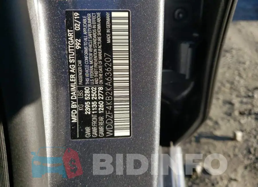 WDDZF4KB2KA636207 Photo# 12