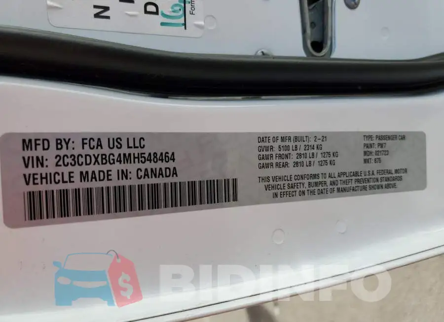 2C3CDXBG4MH548464 Photo# 12