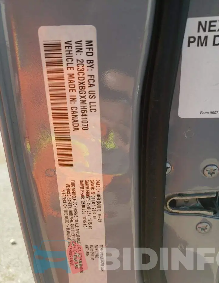 2C3CDXBGXMH641070 Photo# 12