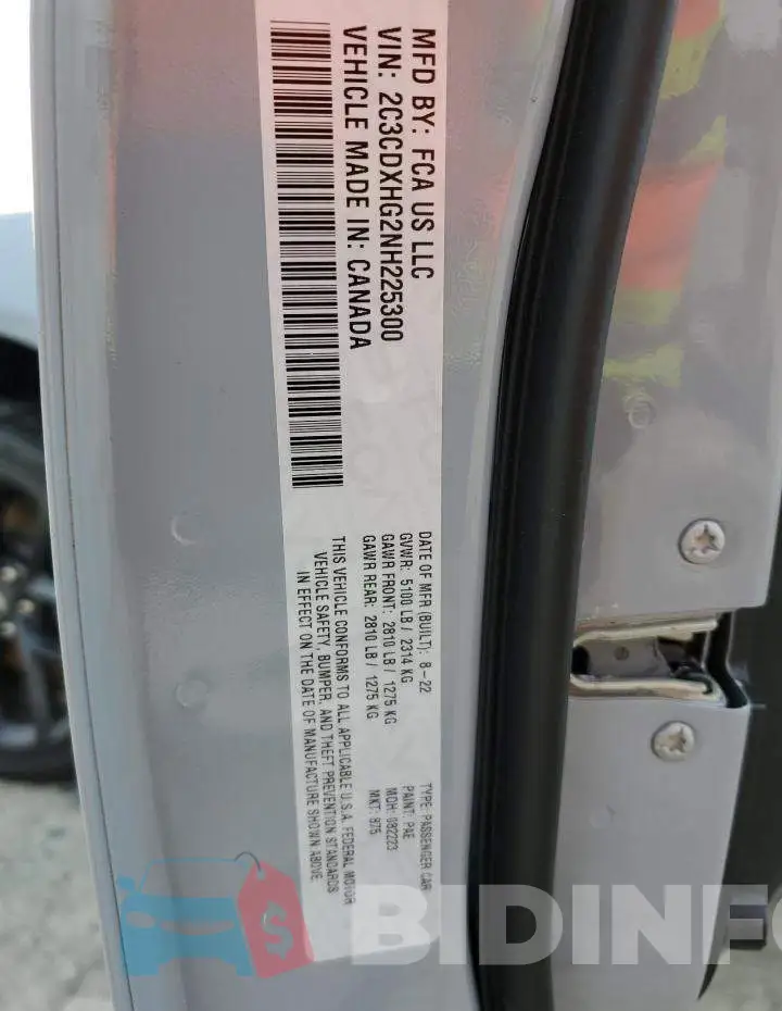 2C3CDXHG2NH225300 Photo# 12