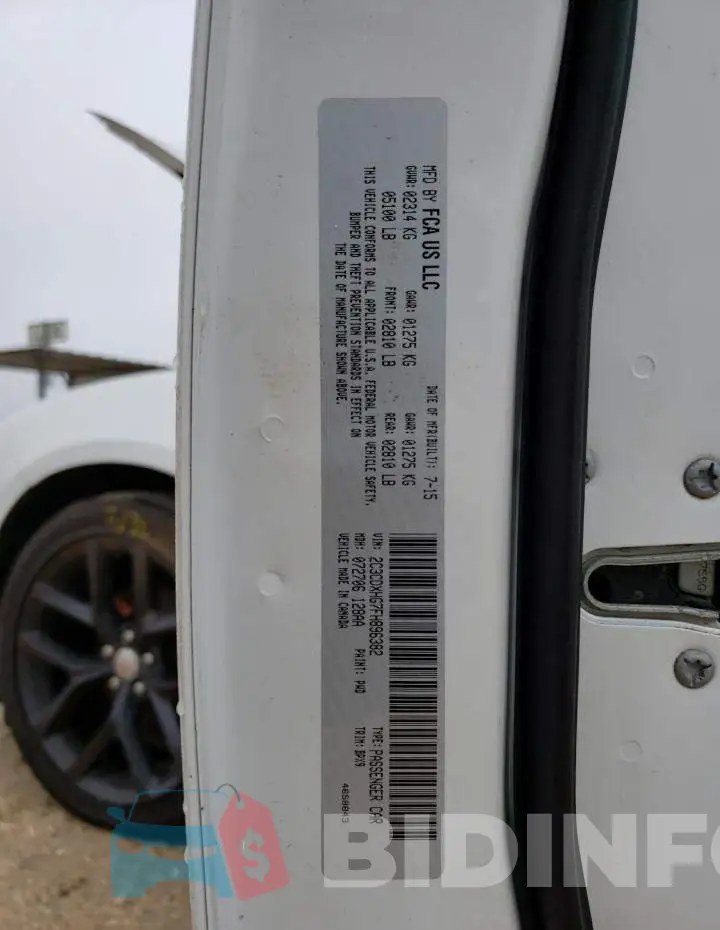 2C3CDXHG7FH896382 Photo# 12
