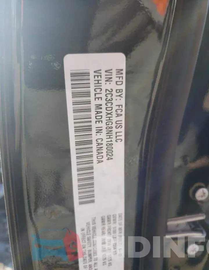 2C3CDXHG8NH180024 Photo# 12