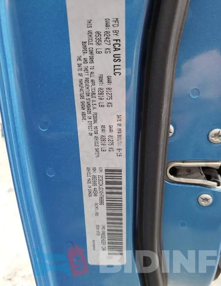 2C3CDXJG1KH706886 Photo# 13
