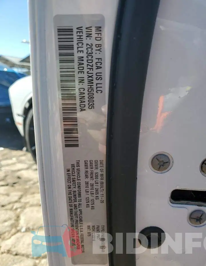 2C3CDZFJXMH508035 Photo# 12