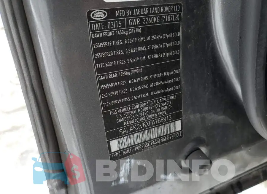 SALAK2V6XFA768913 Photo# 12