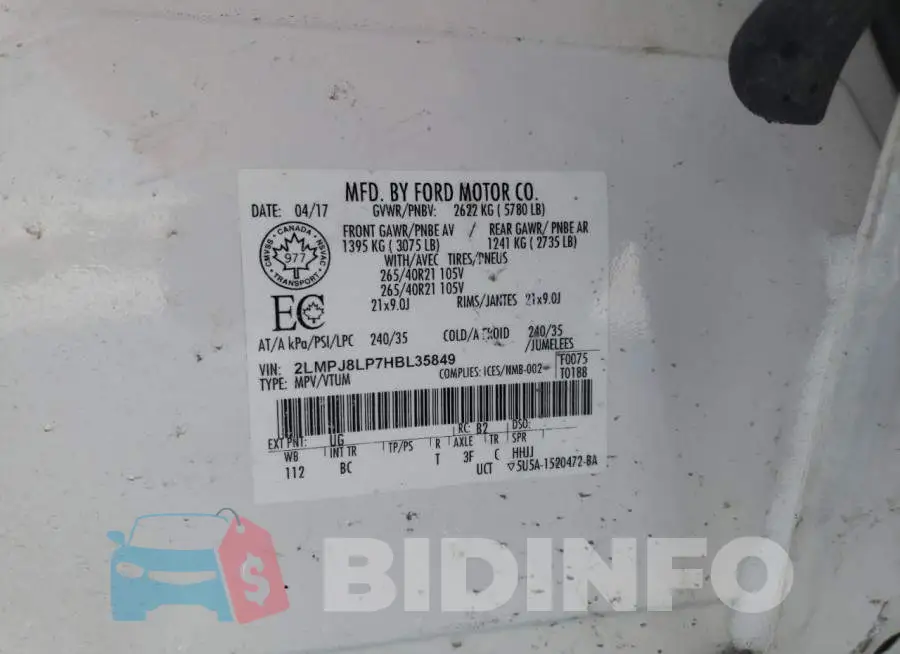 2LMPJ8LP7HBL35849 Photo# 13