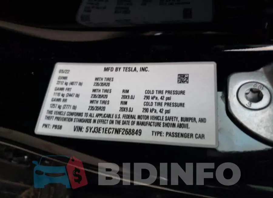 5YJ3E1EC7NF268849 Photo# 12