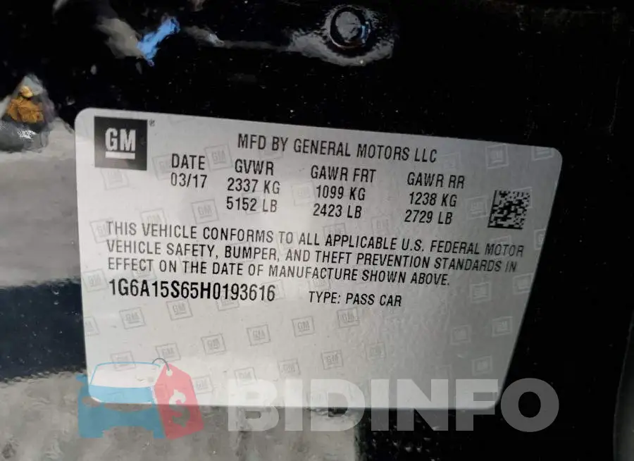 1G6A15S65H0193616 Photo# 12