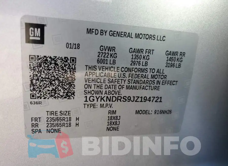1GYKNDRS9JZ194721 Photo# 10