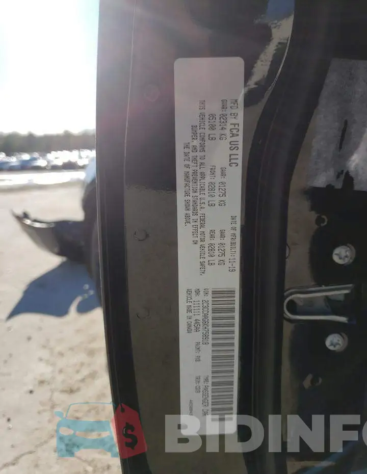 2C3CCAAG6KH758918 Photo# 12