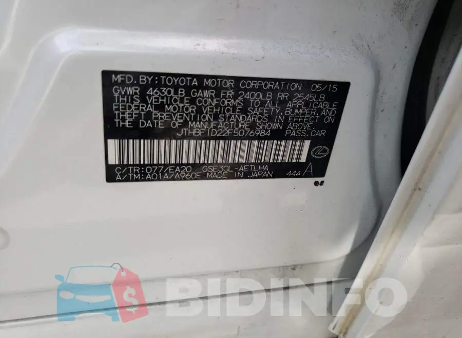 JTHBF1D22F5076984 Photo# 10