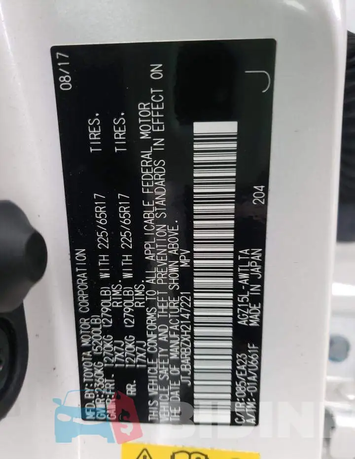 JTJBARBZXH2147221 Photo# 14