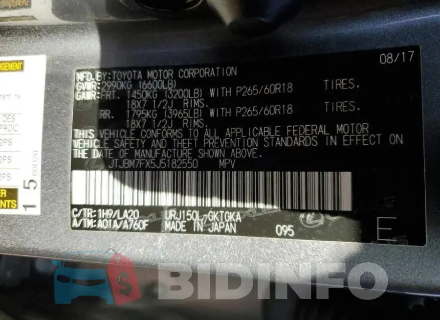 JTJBM7FX5J5182550 Photo# 12