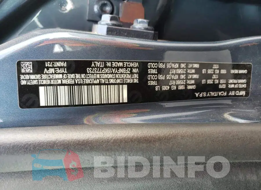ZFBNFYA15KP773733 Photo# 13