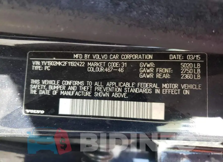 YV1902MK2F1192422 Photo# 12