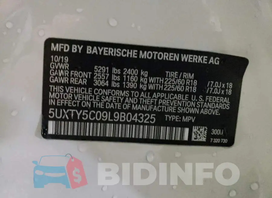 5UXTY5C09L9B04325 Photo# 13