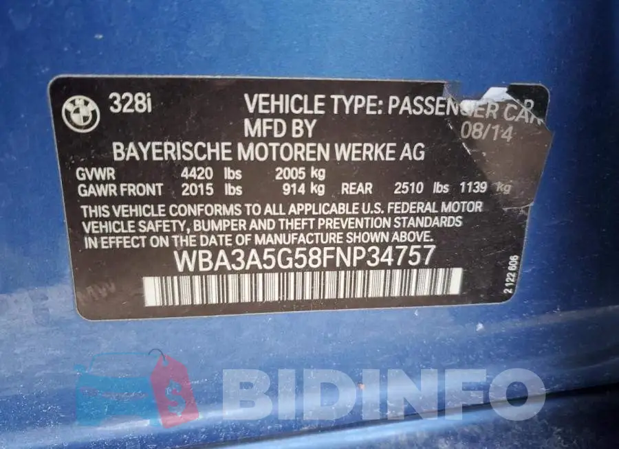 WBA3A5G58FNP34757 Photo# 12