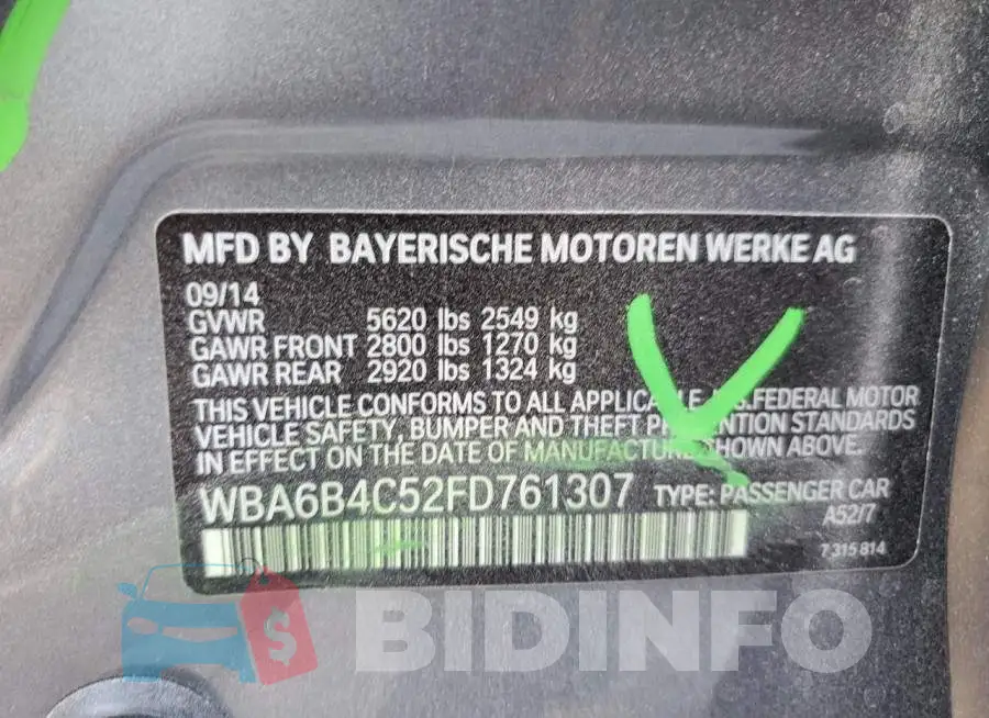 WBA6B4C52FD761307 Photo# 12