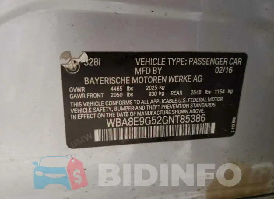 WBA8E9G52GNT85386 Photo# 12