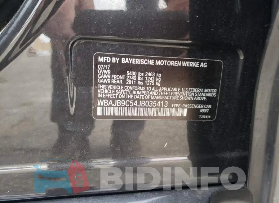 WBAJB9C54JB035413 Photo# 12