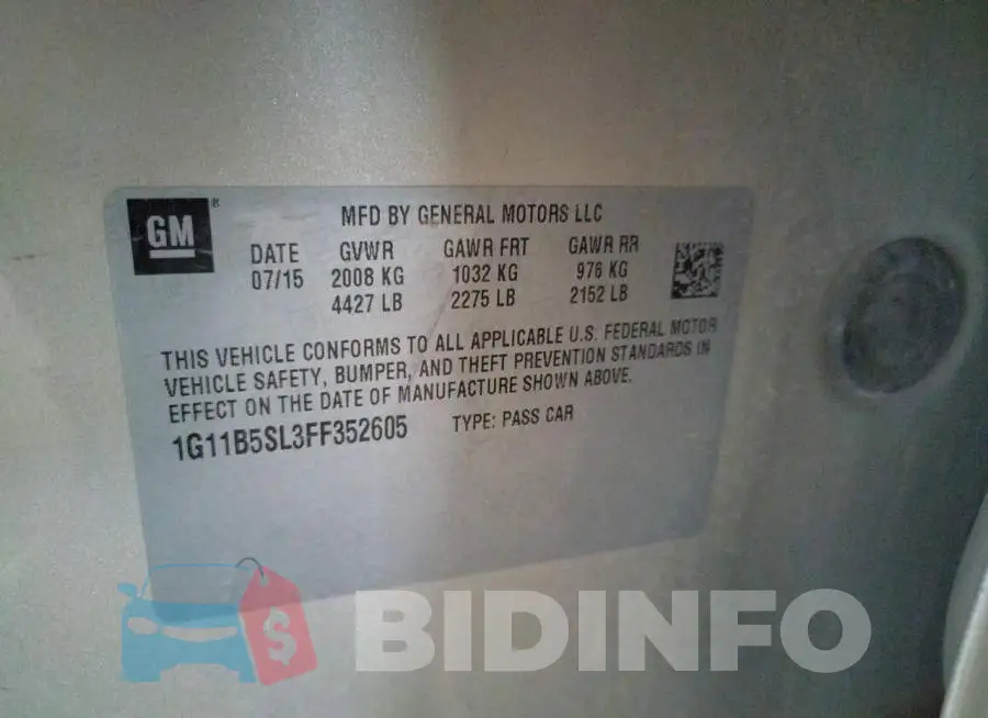 1G11B5SL3FF352605 Photo# 12