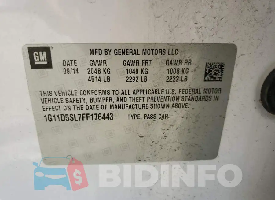 1G11D5SL7FF176443 Photo# 13