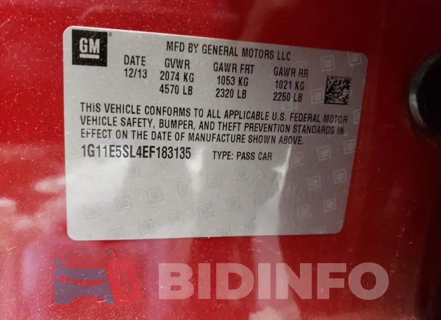 1G11E5SL4EF183135 Photo# 13