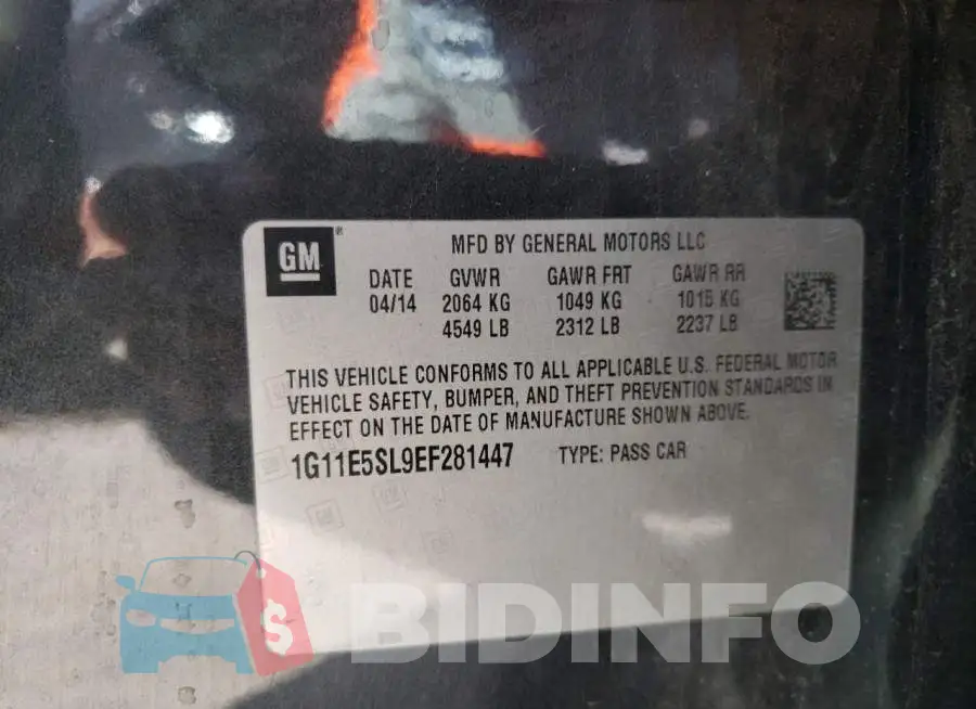 1G11E5SL9EF281447 Photo# 10