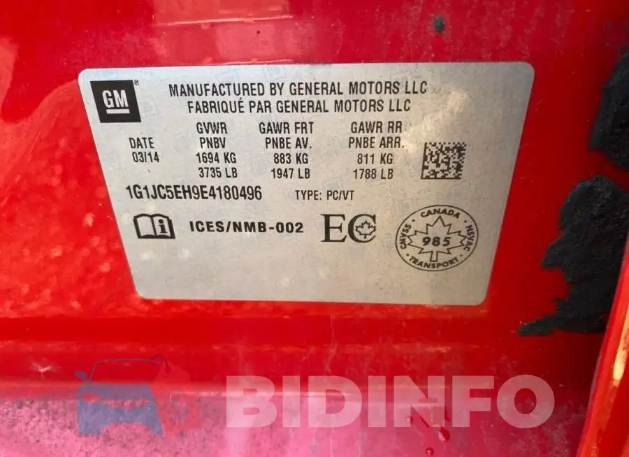 1G1JC5EH9E4180496 Photo# 10