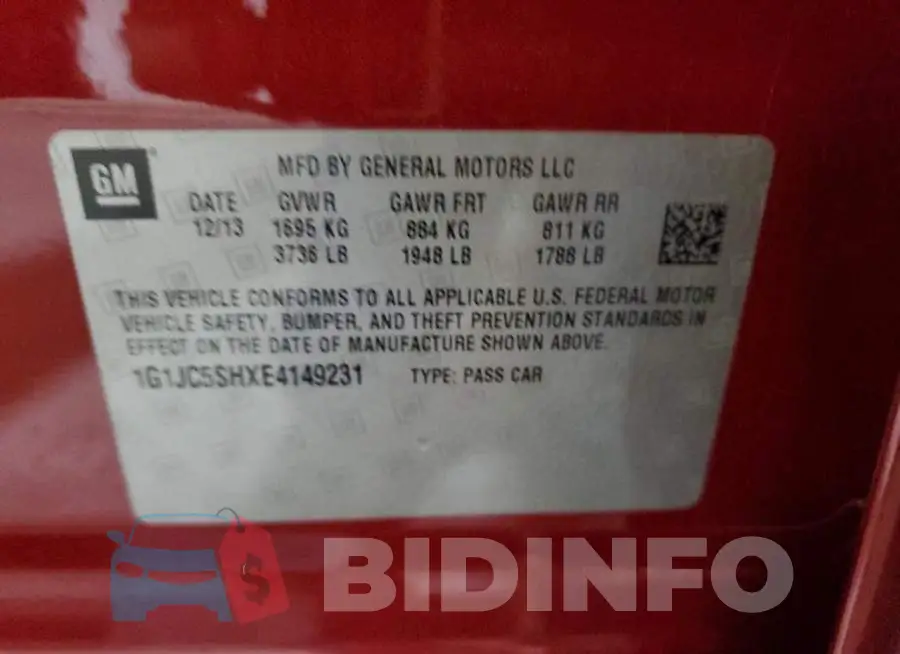 1G1JC5SHXE4149231 Photo# 12