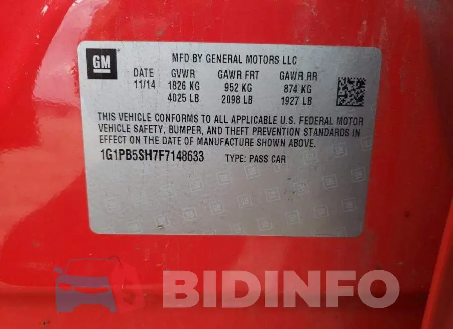 1G1PB5SH7F7148633 Photo# 13