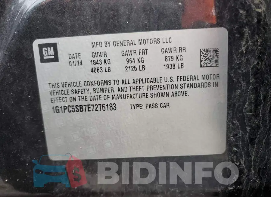 1G1PC5SB7E7276183 Photo# 12